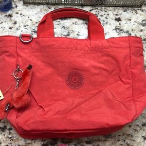 Kipling Medium Sugar Bag in Coral Red
